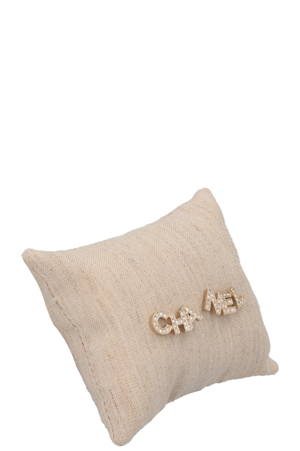 CHANEL Logo Earrings Champagnergold