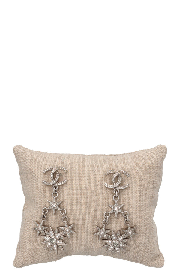 CHANEL Stars Earrings Silver