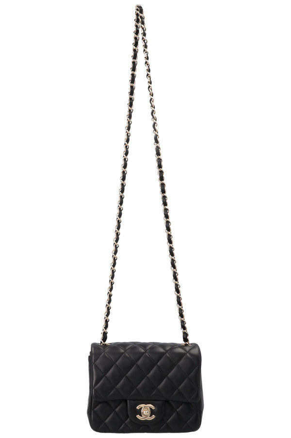 Sac bandoulière carré mini CHANEL noir