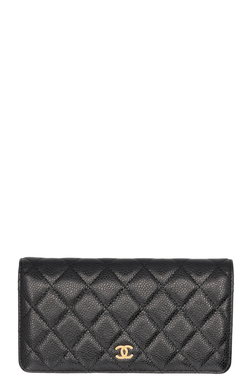 CHANEL Long Wallet Caviar Black