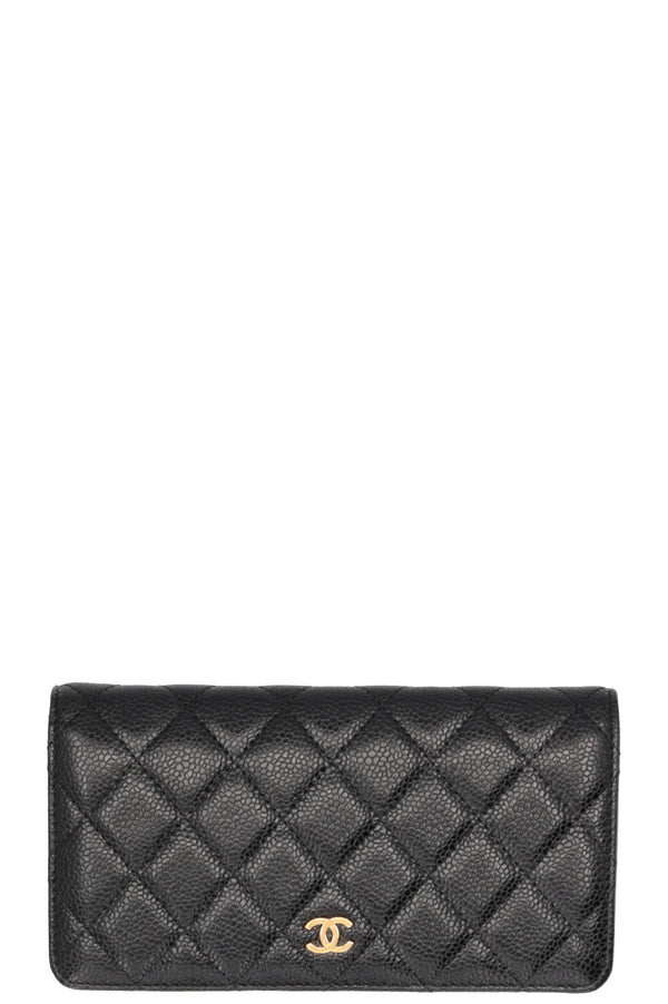 CHANEL Long Wallet Caviar Black
