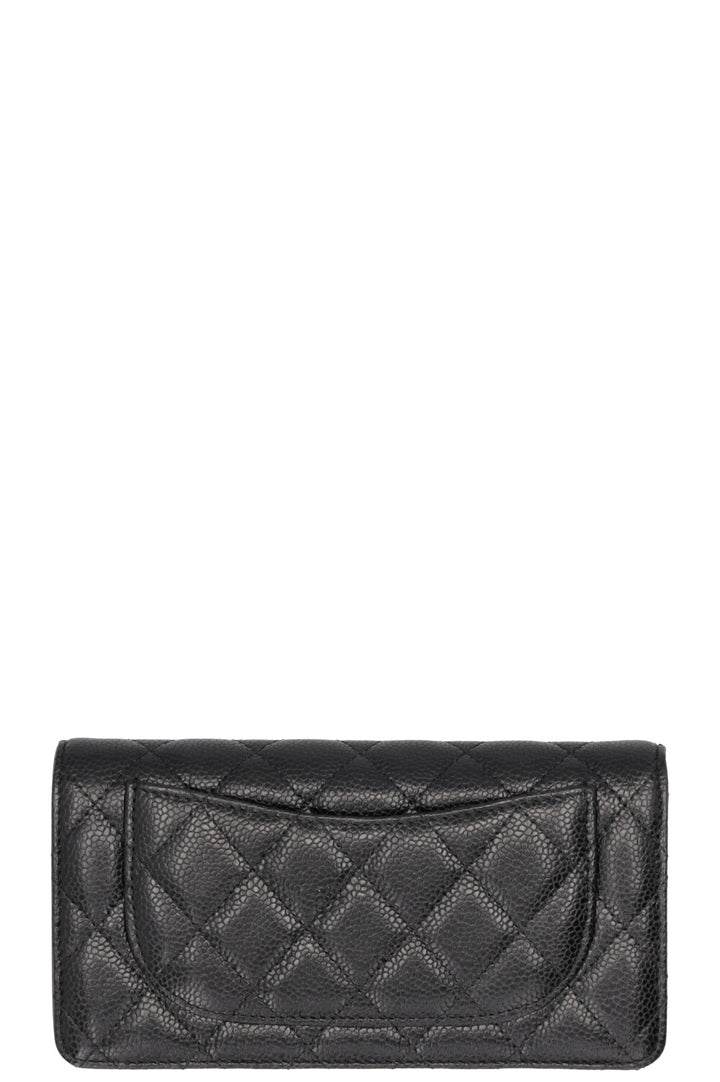 CHANEL Long Wallet Caviar Black