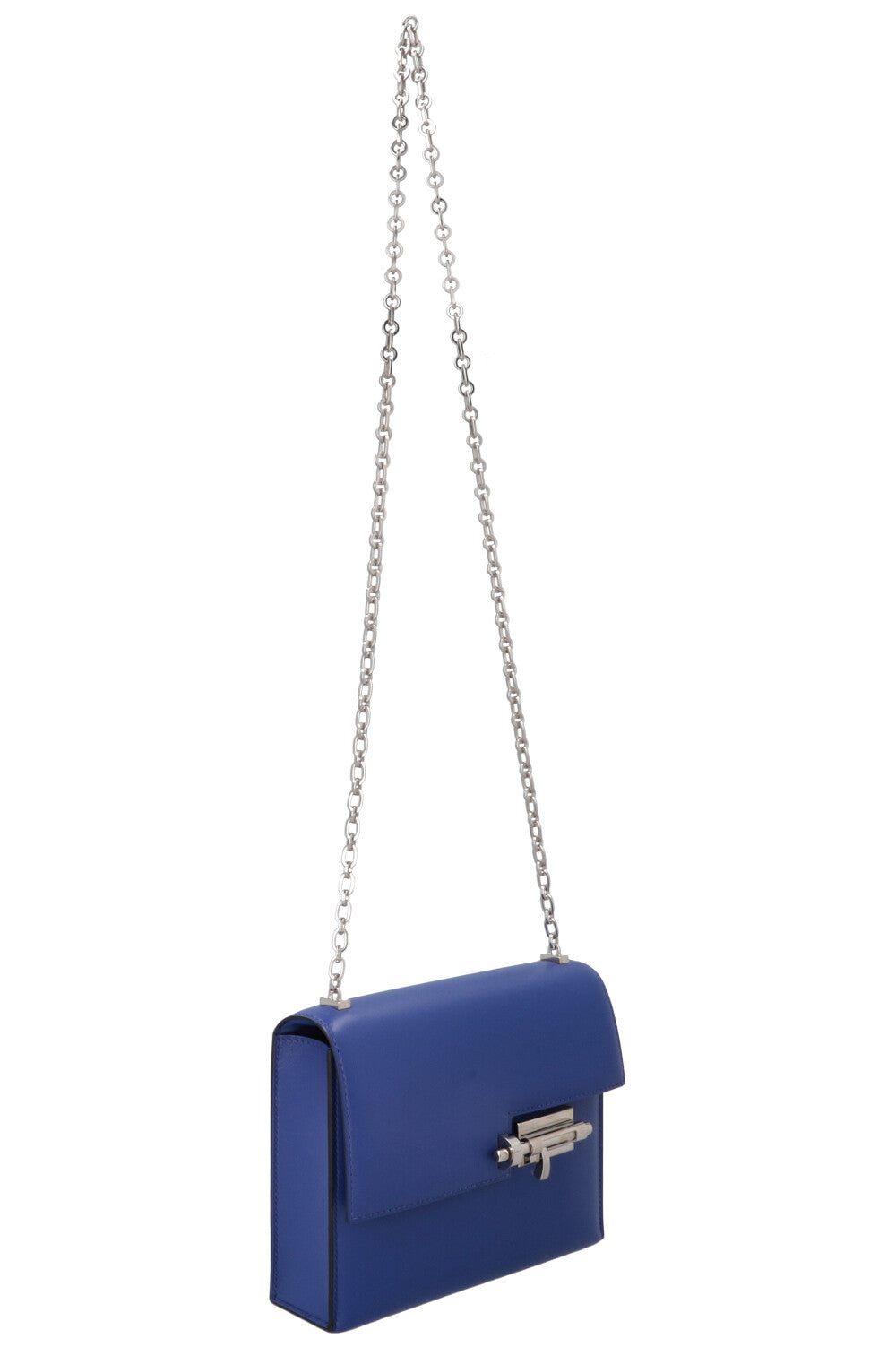 HERMÈS Verrou Chaine Mini Crossbody Bag Tadelakt Bleu Electrique