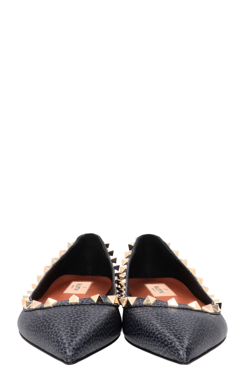 VALENTINO Rockstud Ballet Flats Leather Blue