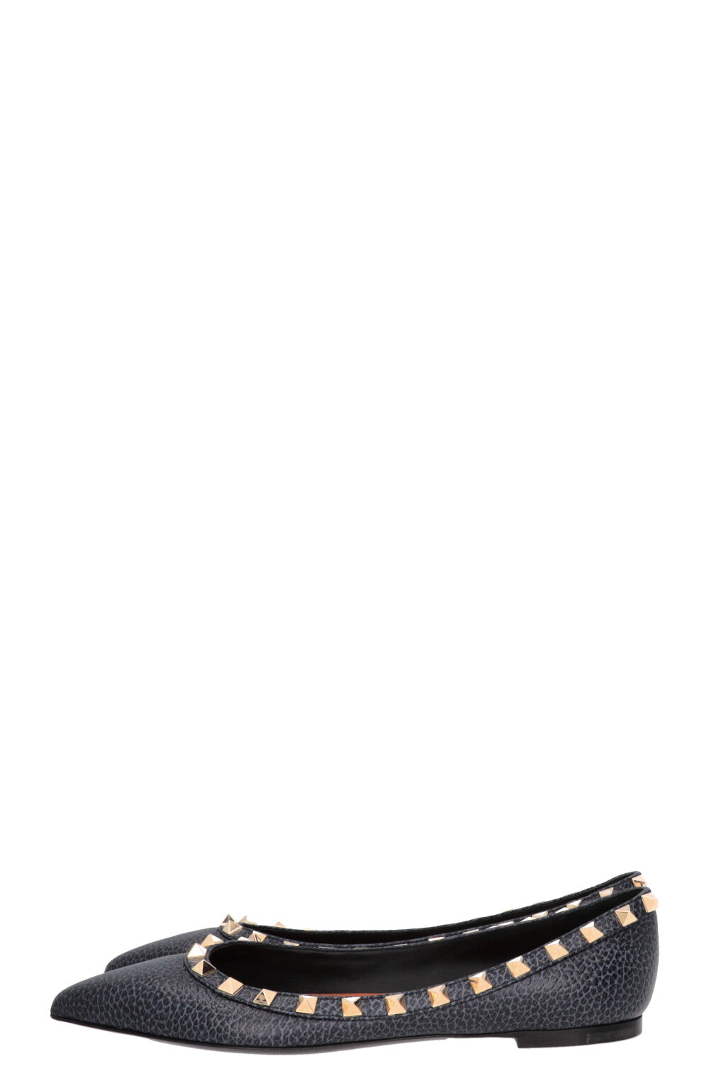 VALENTINO Rockstud Ballet Flats Leather Blue