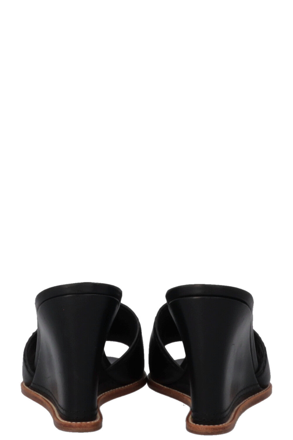 CHANEL CC Wedges Leather Black