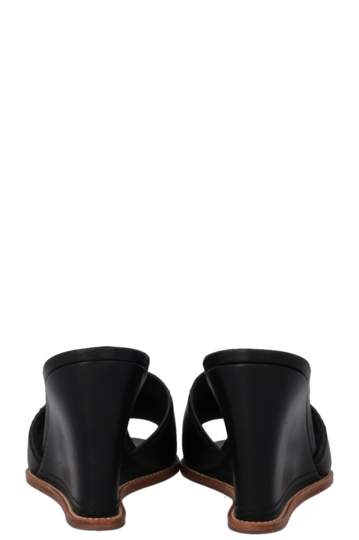 CHANEL CC Wedges Leather Black