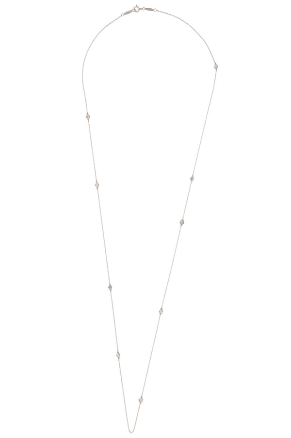 TIFFANY & CO. Diamond By The Yard Elsa Peretti Necklace Sterling Silver