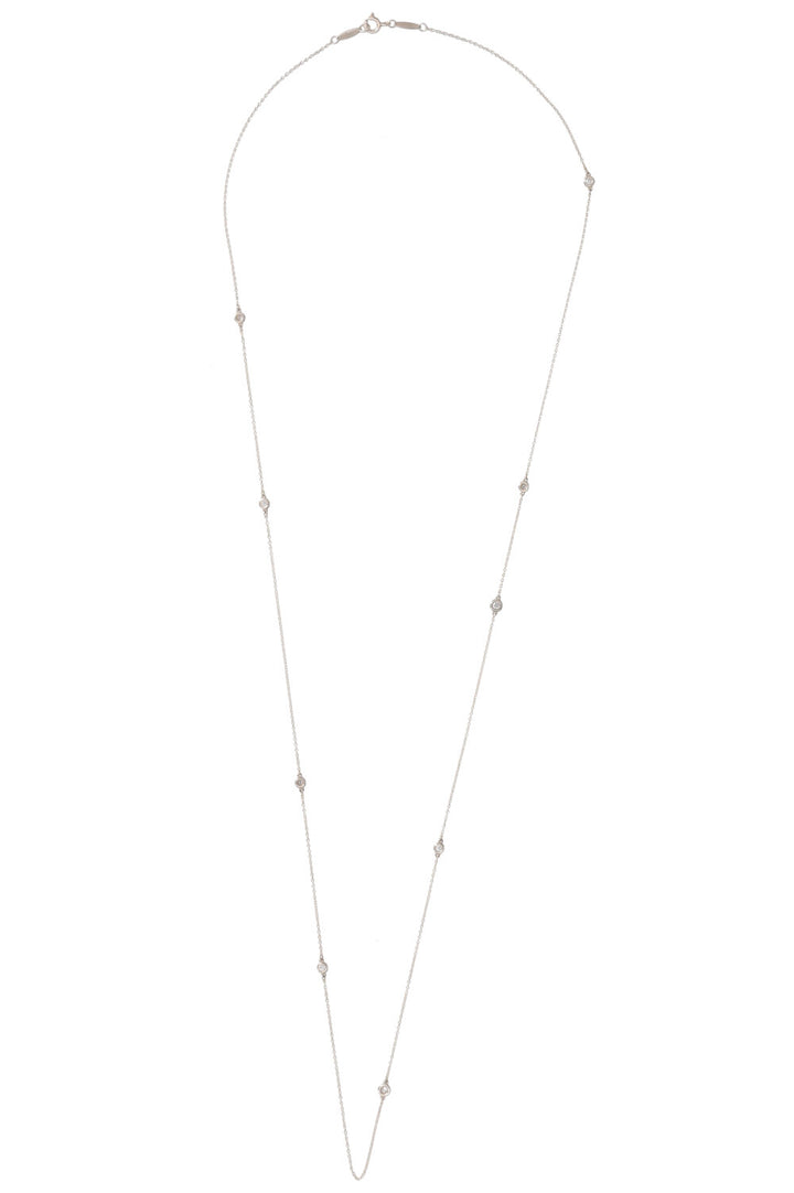 TIFFANY & CO. Diamond By The Yard Elsa Peretti Necklace Sterling Silver