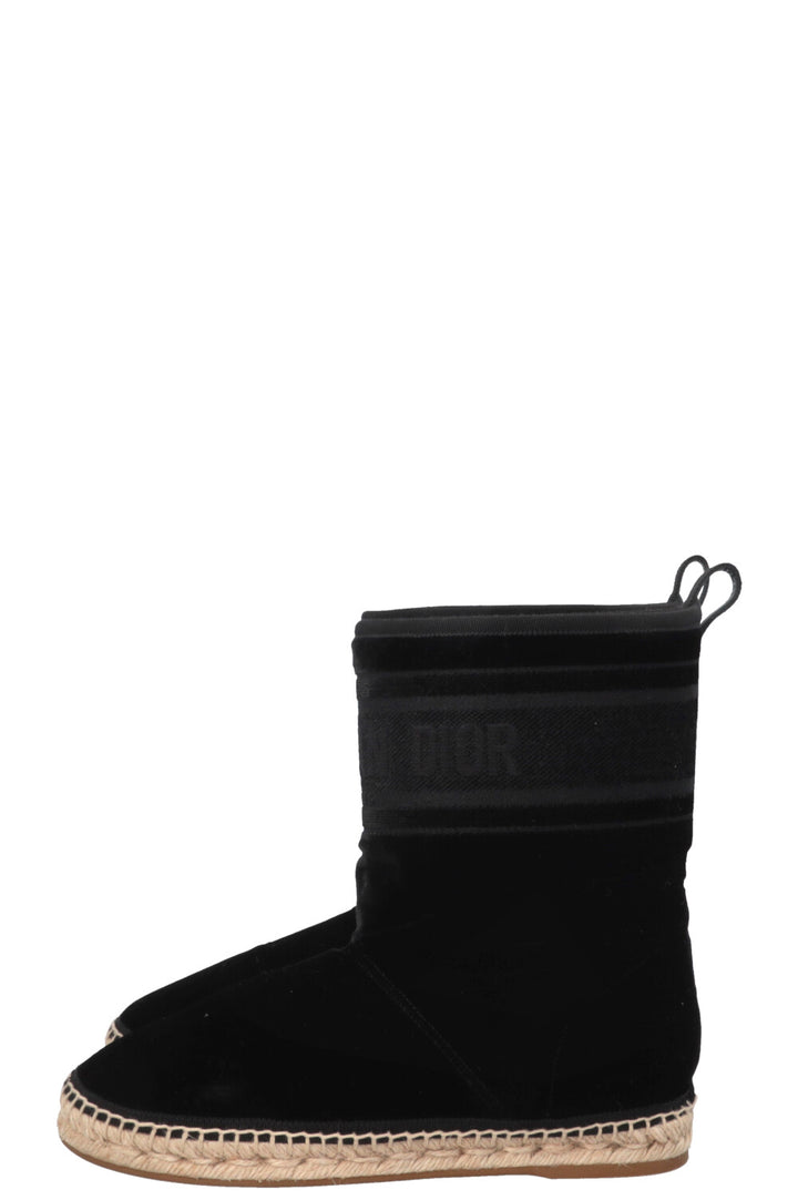 CHRISTIAN DIOR Chez Moi Granville Boots Velvet Black