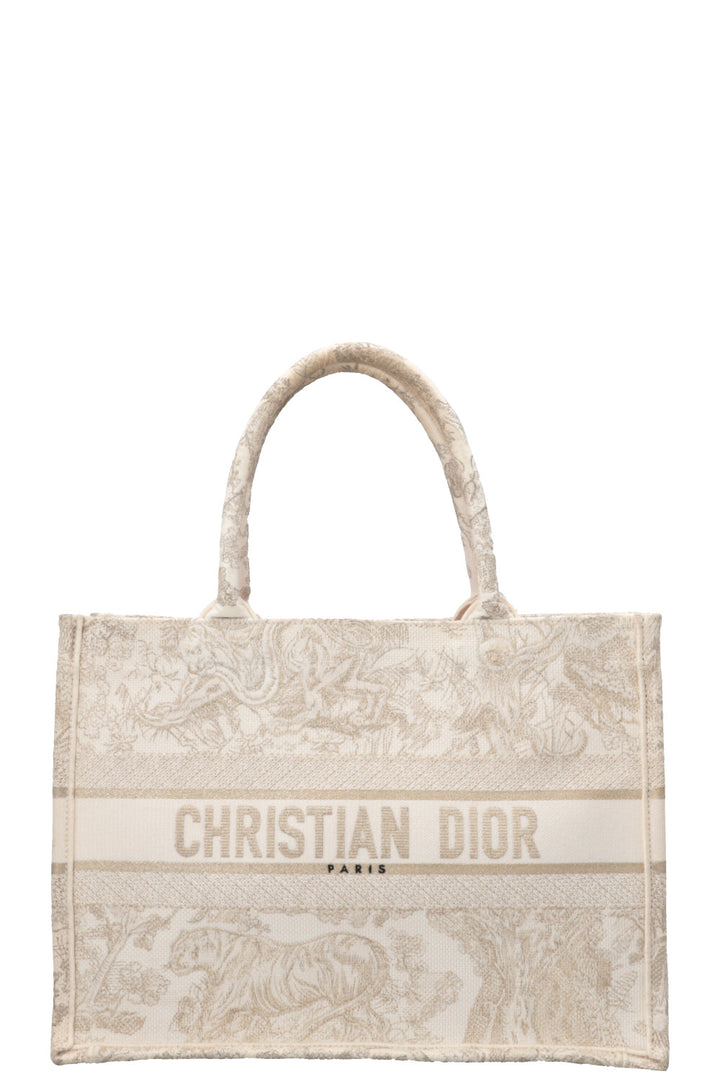 CHRISTIAN DIOR Book Tote Medium Toile De Jouy White