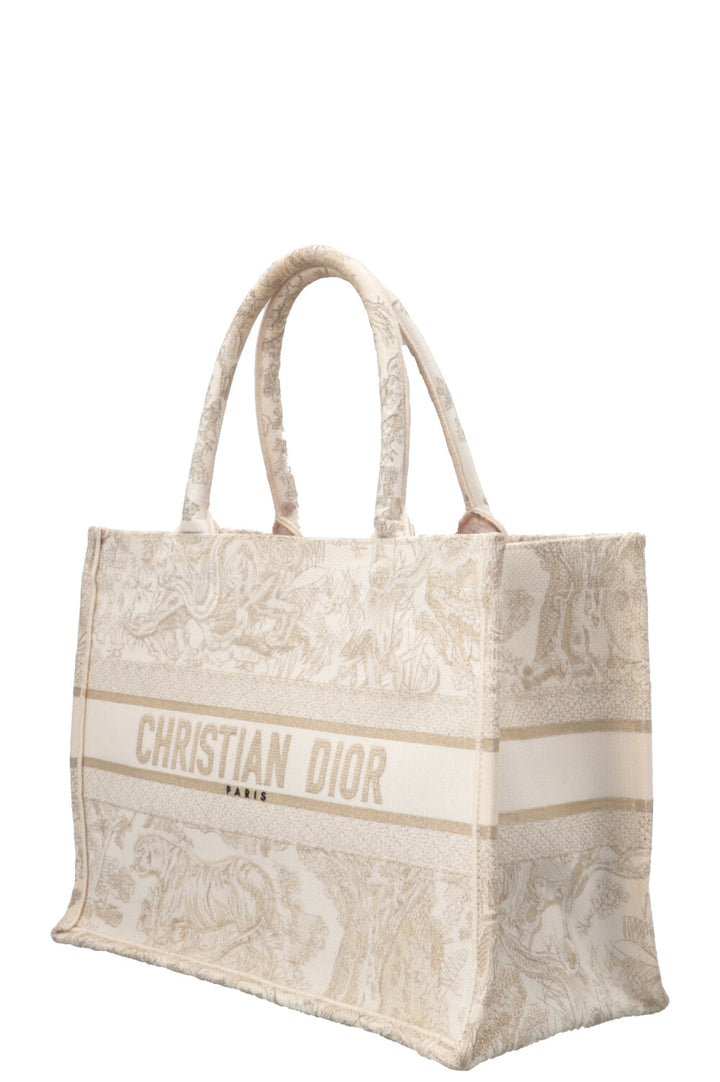 CHRISTIAN DIOR Book Tote Medium Toile De Jouy White