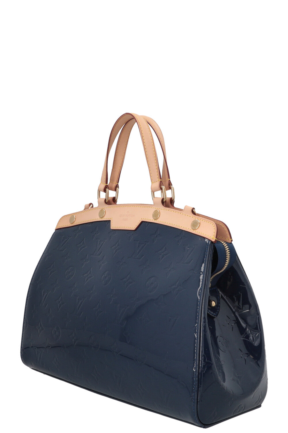 LOUIS VUITTON Brea MM Sac à Main Vernis Grand Bleu