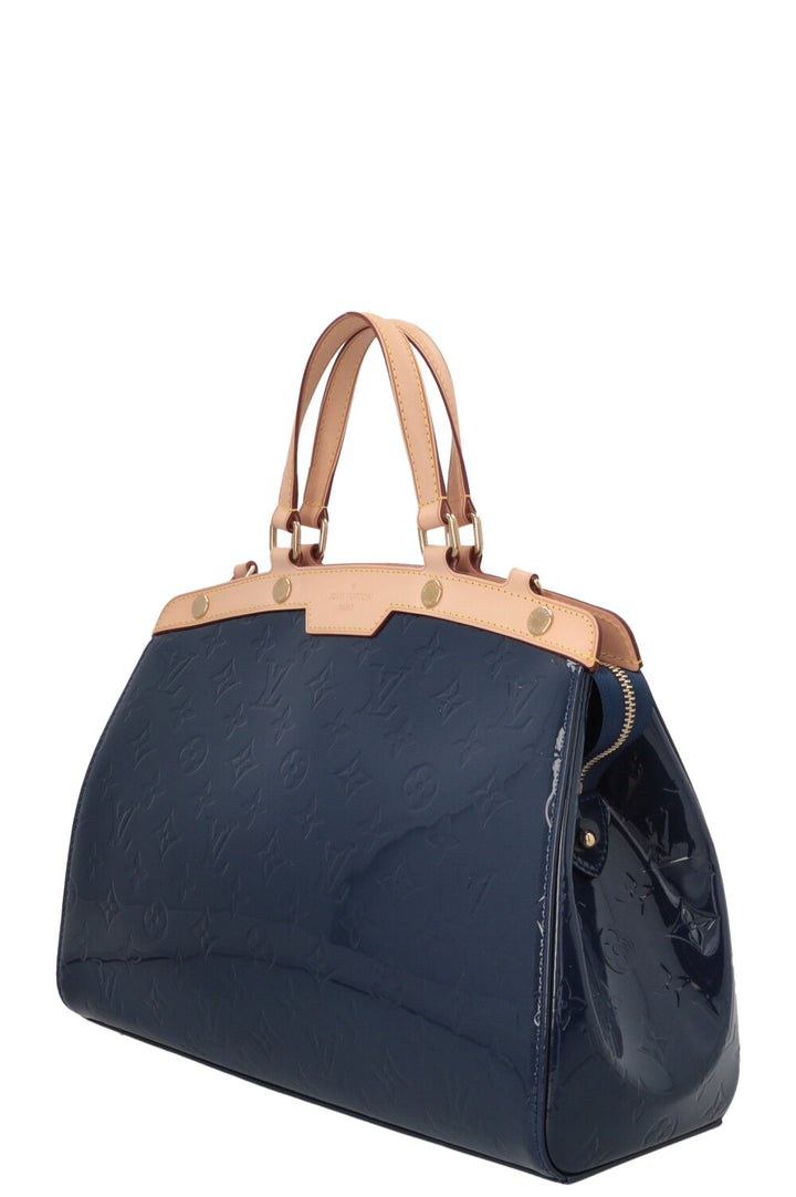 LOUIS VUITTON Brea MM Sac à Main Vernis Grand Bleu