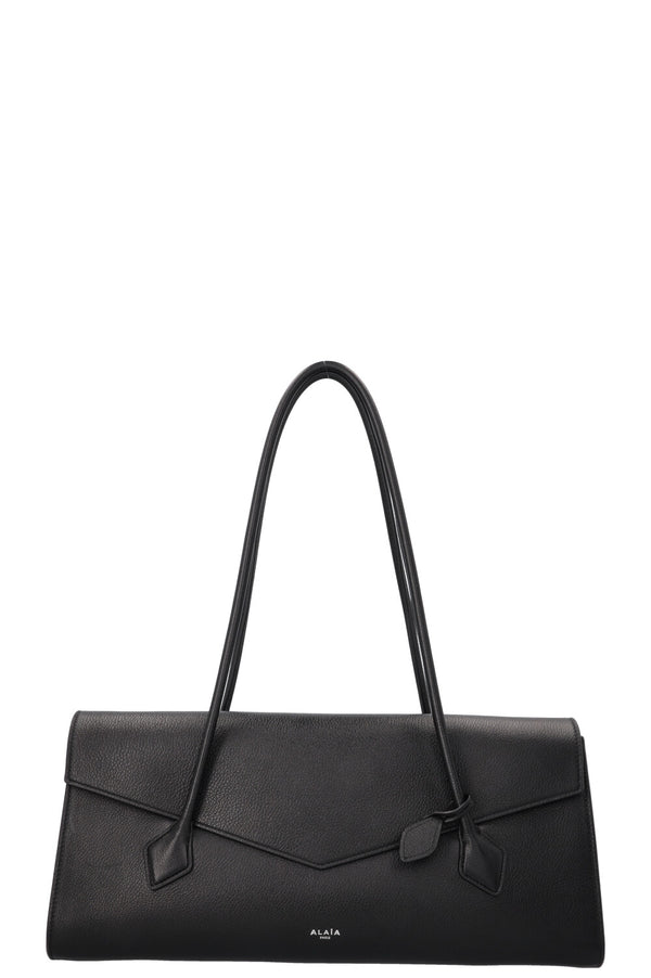 ALAÏA Le Teckel Flap Tote Bag Cuir Noir