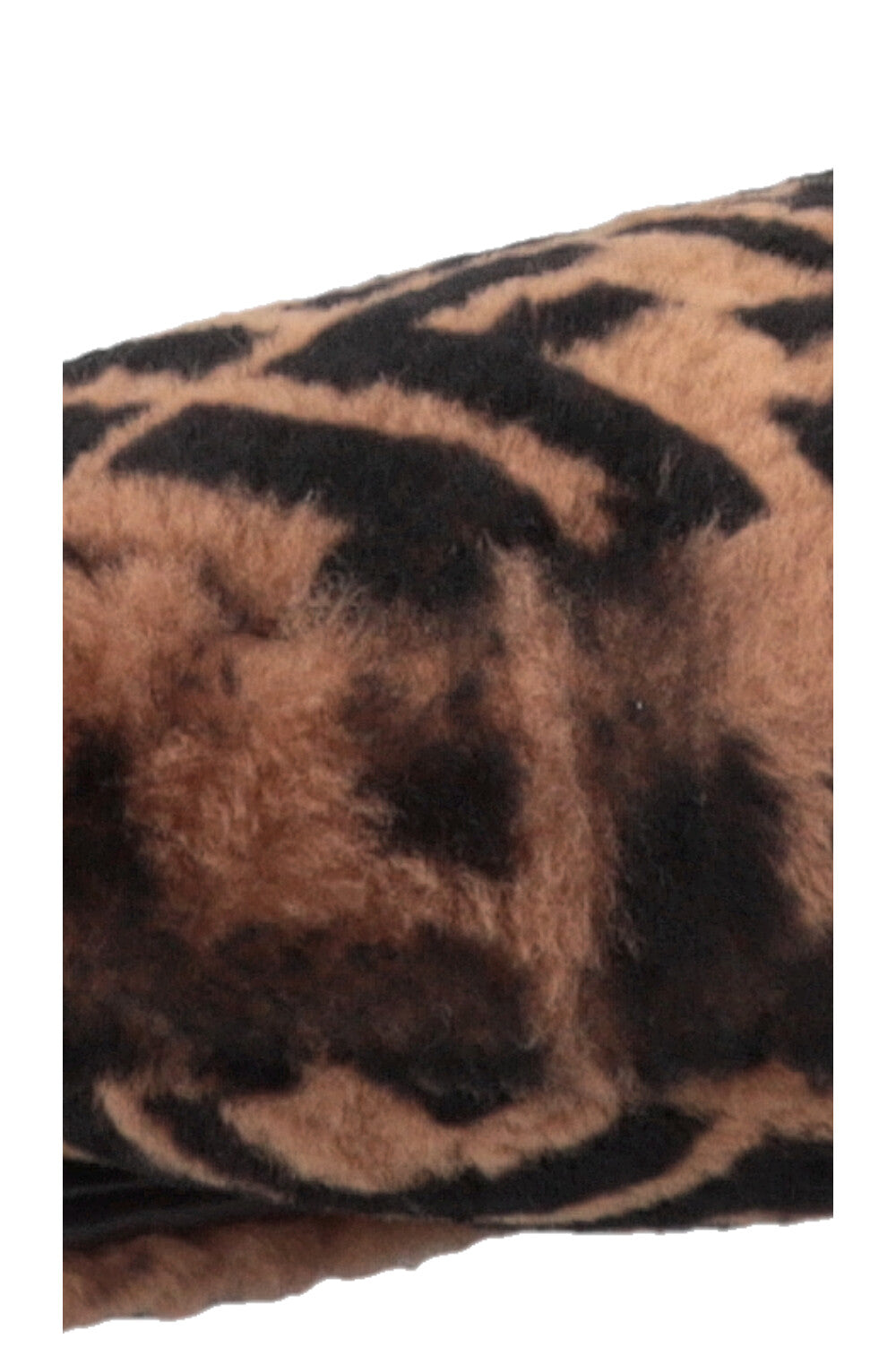 FENDI Sac baguette en peau de mouton retournée Zucca Marron