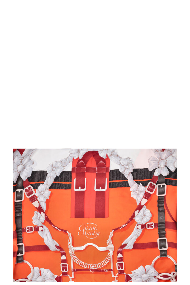 HERMÈS Grand Manège 140 Foulard Soie Rouge