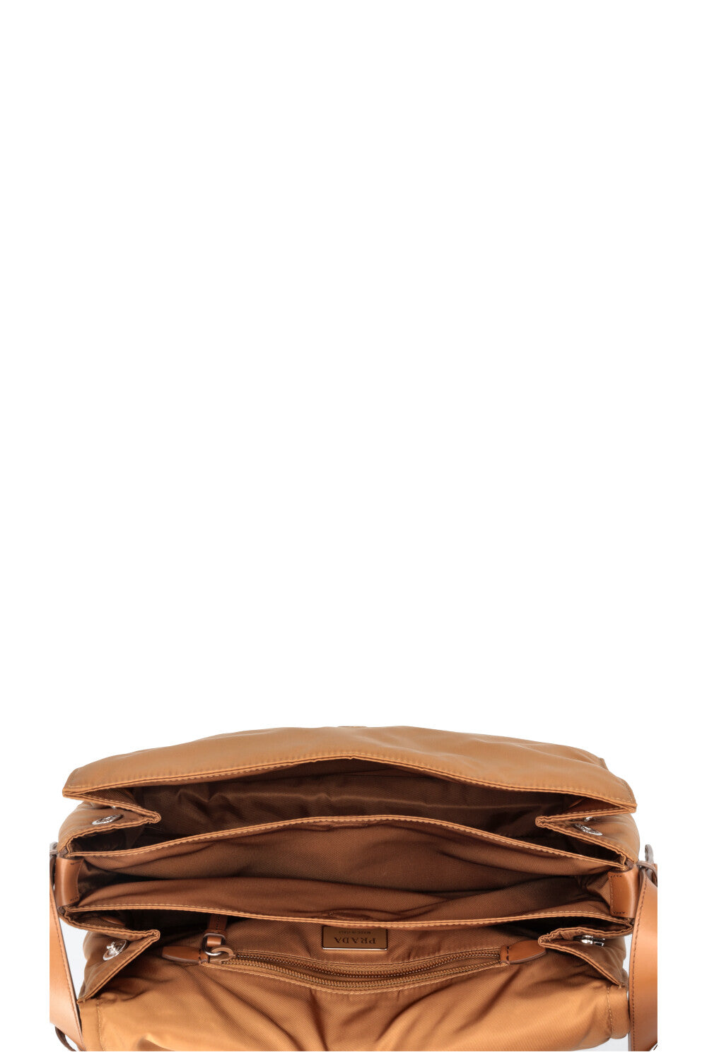 PRADA Traveller Logo Bag Medium Nylon Brandy