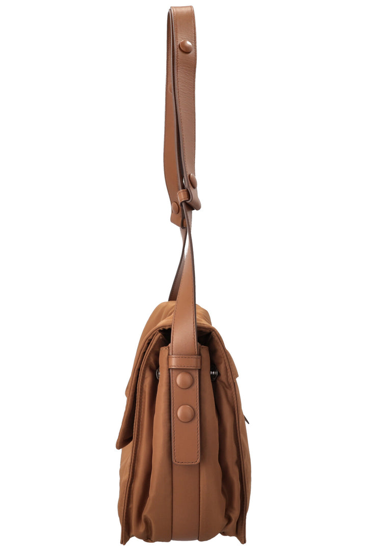 PRADA Traveller Logo Bag Medium Nylon Brandy