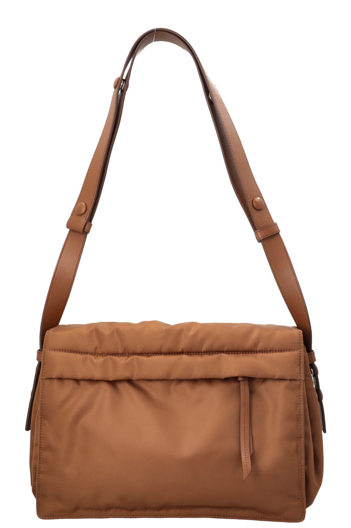 PRADA Traveller Logo Bag Medium Nylon Brandy