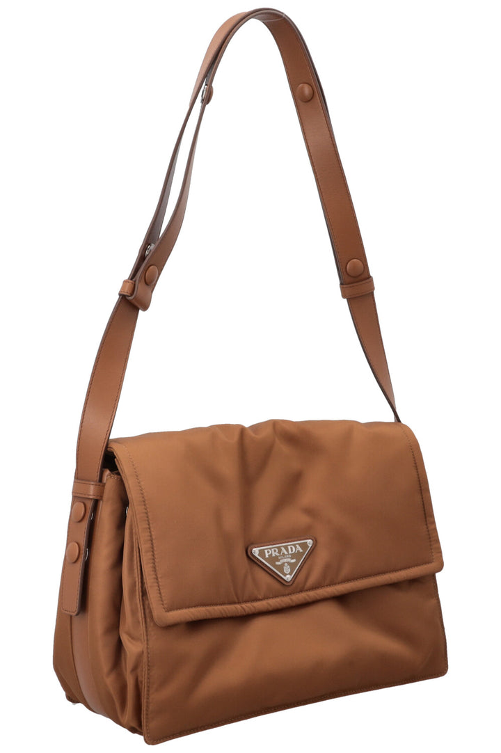 PRADA Traveller Logo Bag Medium Nylon Brandy