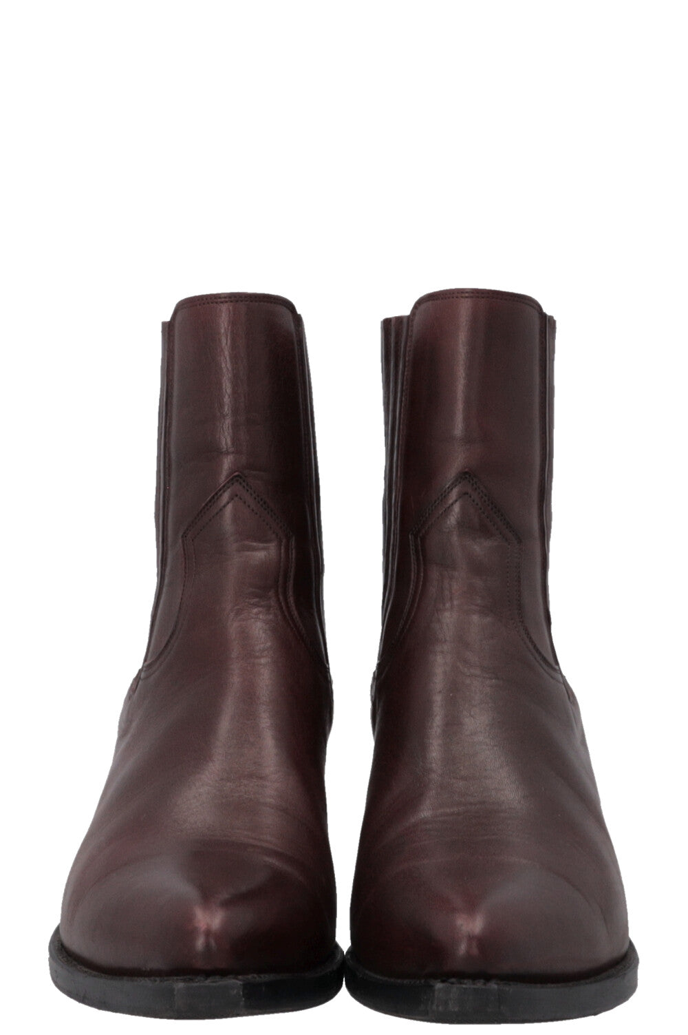 CELINE Cowboy Ankle Boots Burgundy