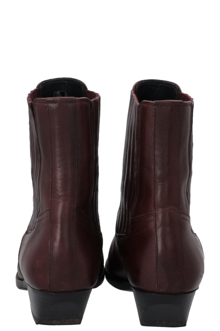 CELINE Cowboy Ankle Boots Burgundy