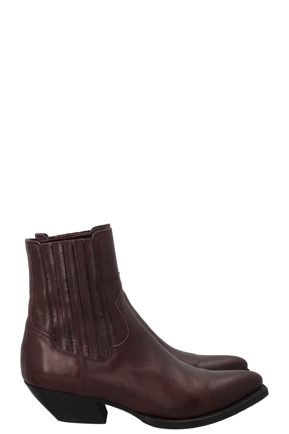 CELINE Cowboy Ankle Boots Burgundy