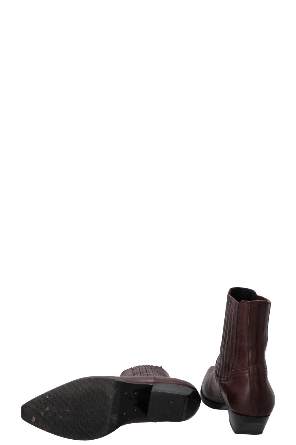 CELINE Cowboy Ankle Boots Burgundy