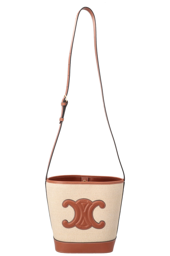 CELINE Small Bucket Bag Triomphe Canvas Brown