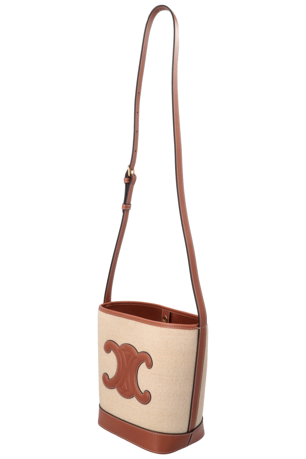 CELINE Small Bucket Bag Triomphe Canvas Brown