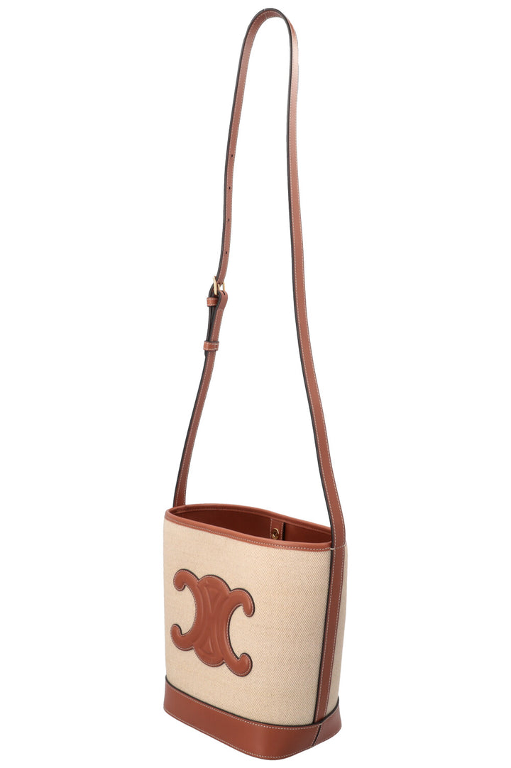 CELINE Small Bucket Bag Triomphe Canvas Brown