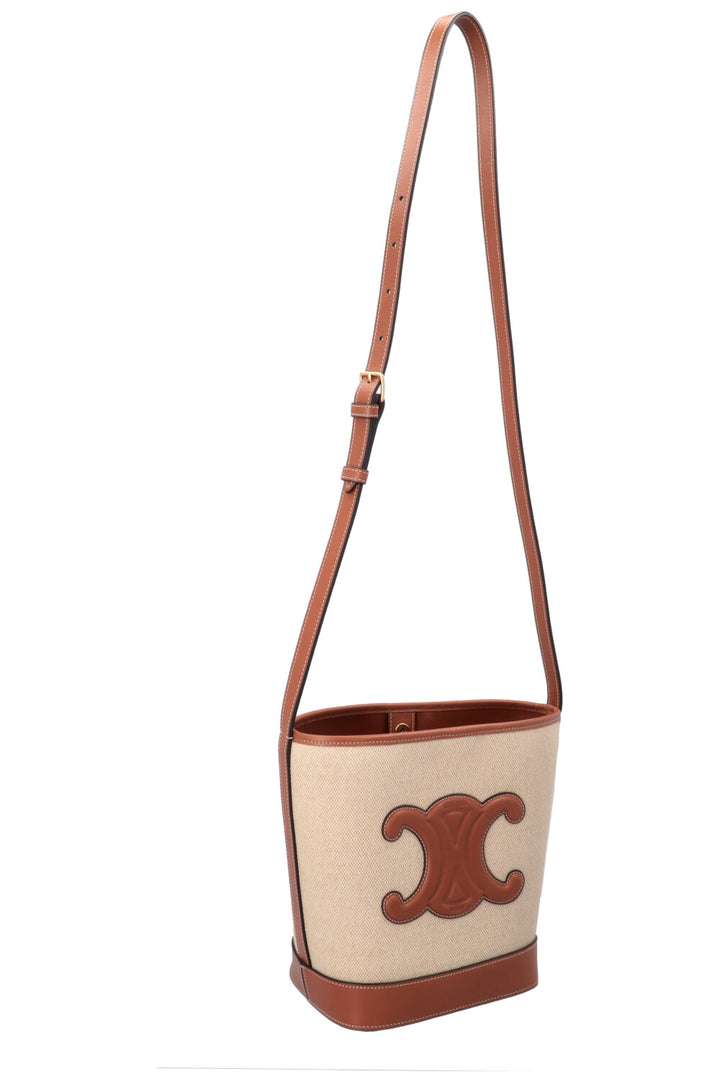 CELINE Small Bucket Bag Triomphe Canvas Brown