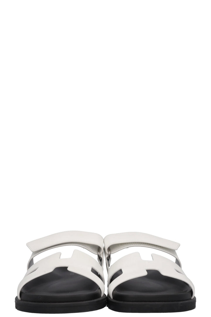 HERMÈS Chypre Sandals White Black