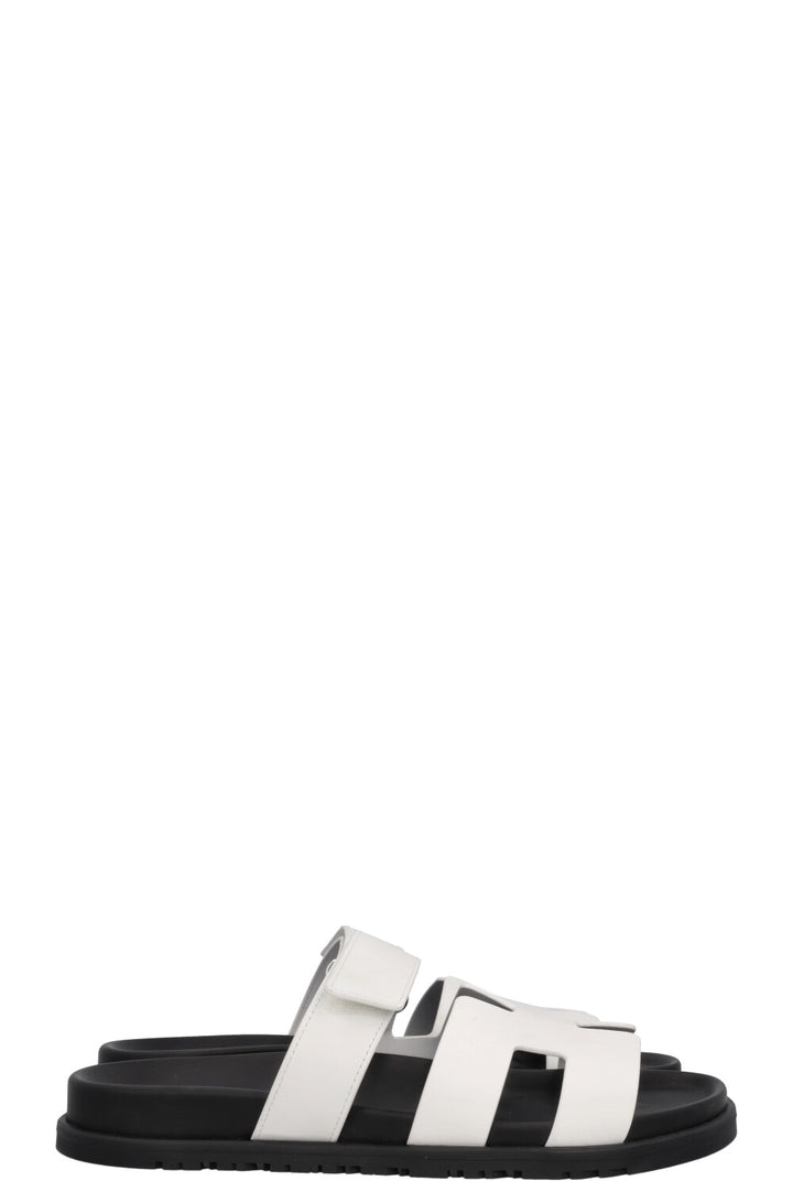 HERMÈS Chypre Sandals White Black
