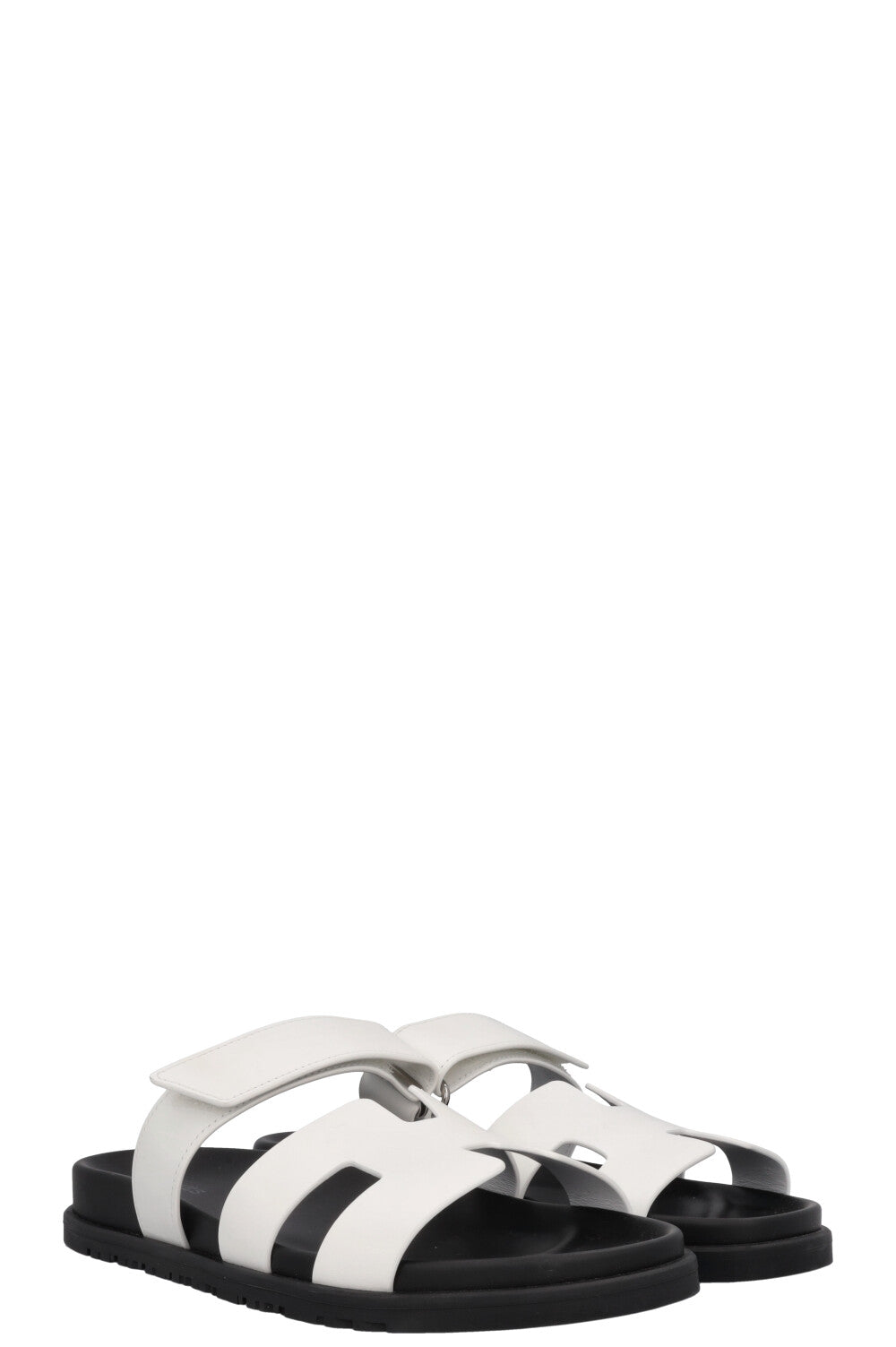 HERMÈS Chypre Sandals White Black