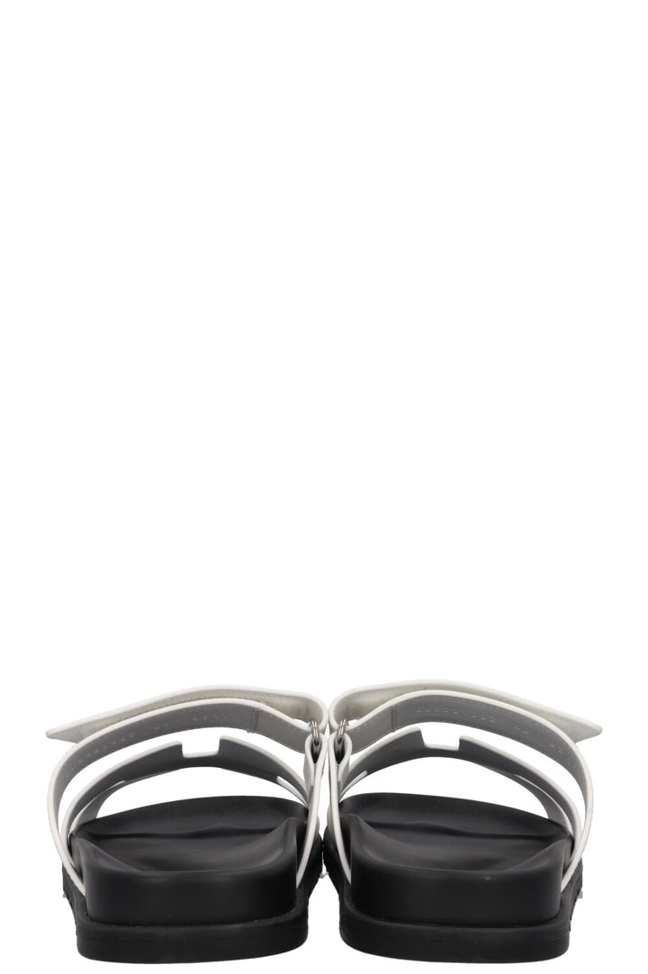 HERMÈS Chypre Sandals White Black