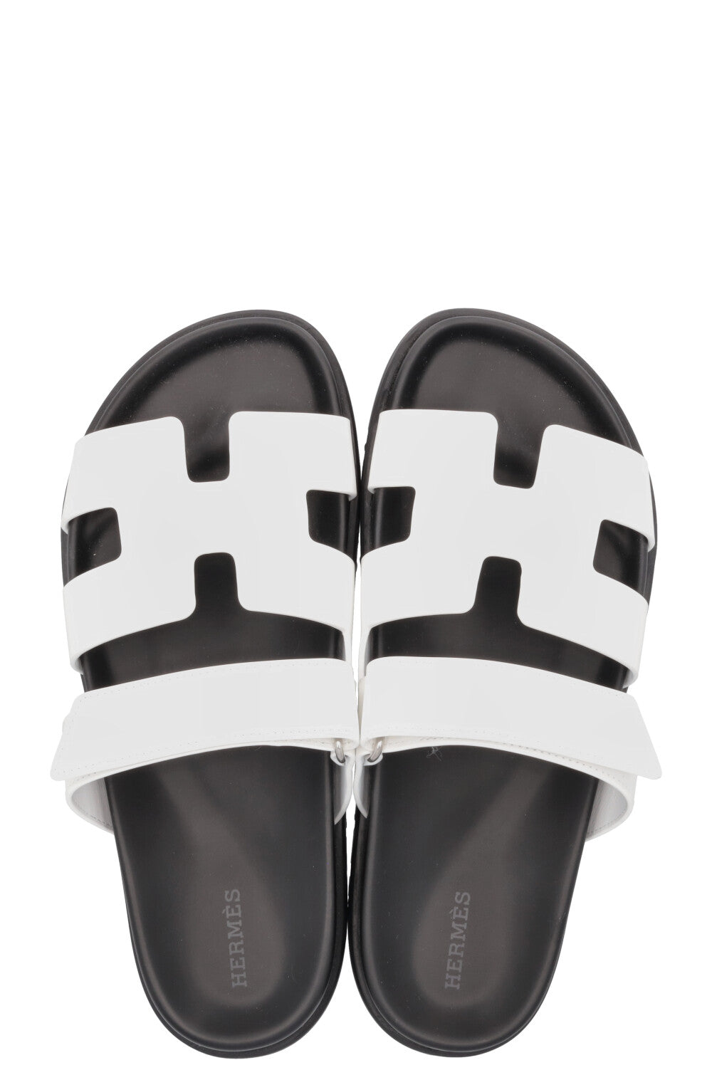 HERMÈS Chypre Sandals White Black