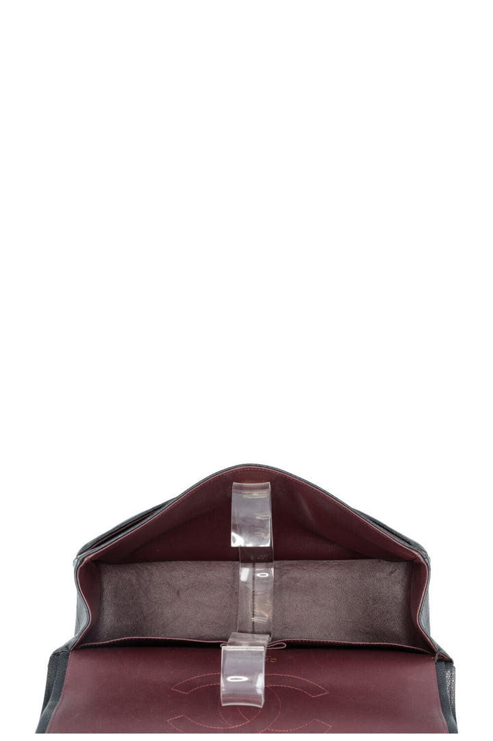CHANEL Large Double Flap Black Caviar