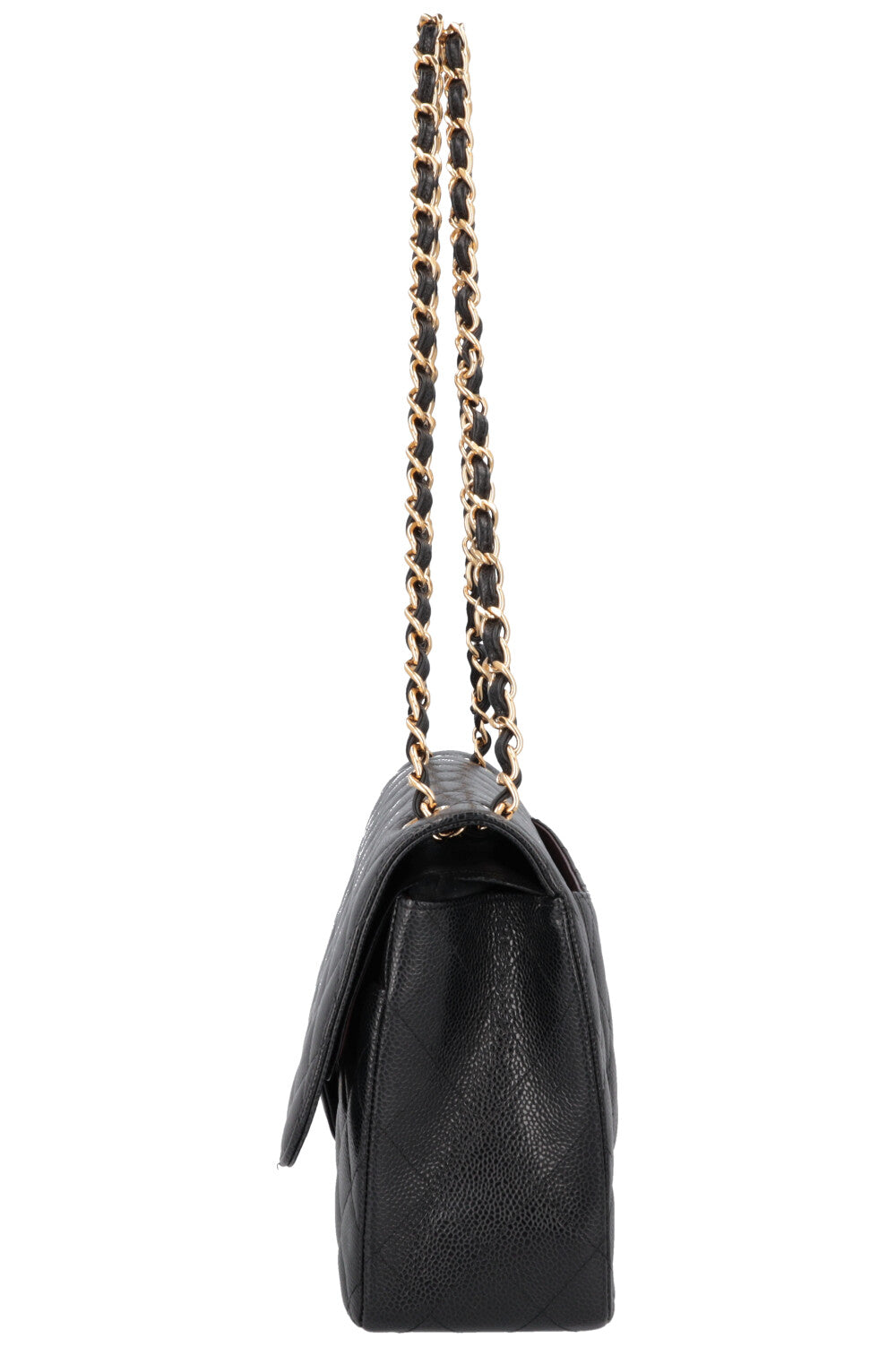 CHANEL Large Double Flap Black Caviar