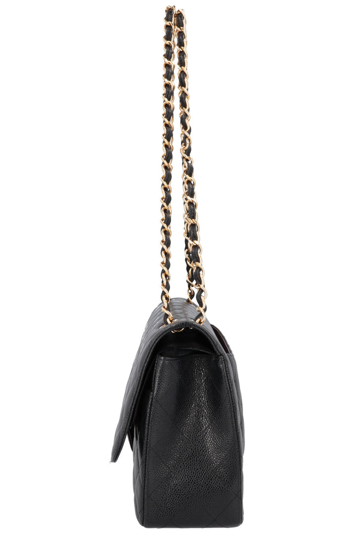 CHANEL Large Double Flap Black Caviar