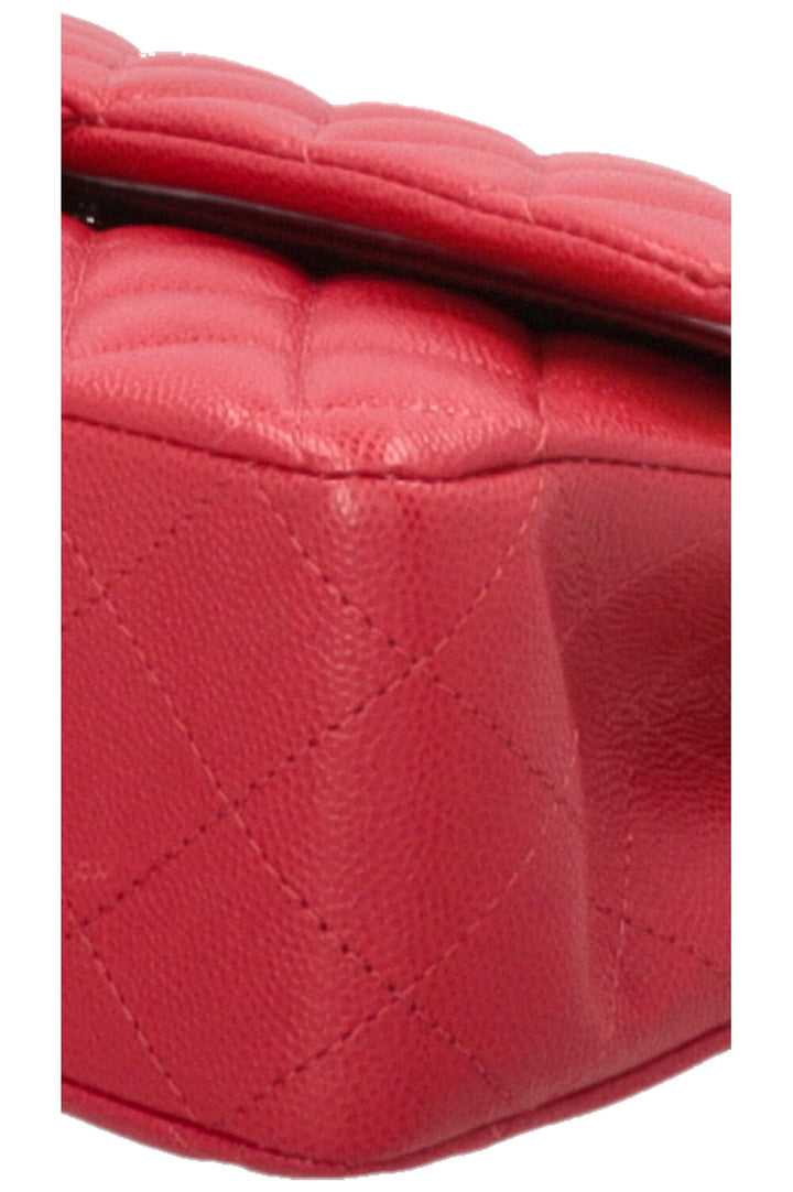 CHANEL Sac Double Rabat Moyen Caviar Rouge