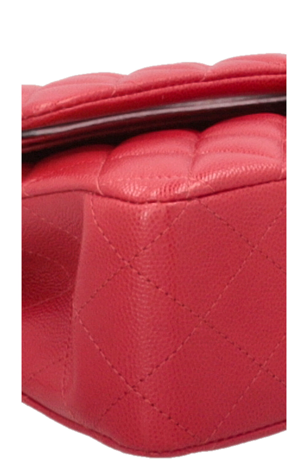 CHANEL Sac Double Rabat Moyen Caviar Rouge