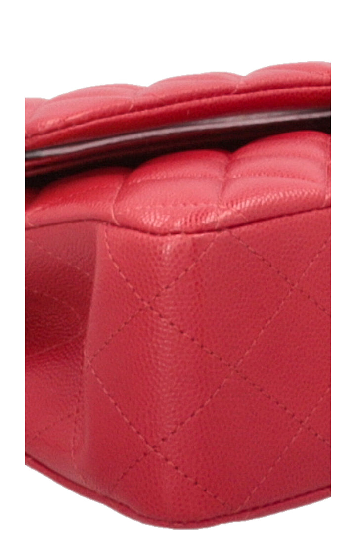 CHANEL Sac Double Rabat Moyen Caviar Rouge