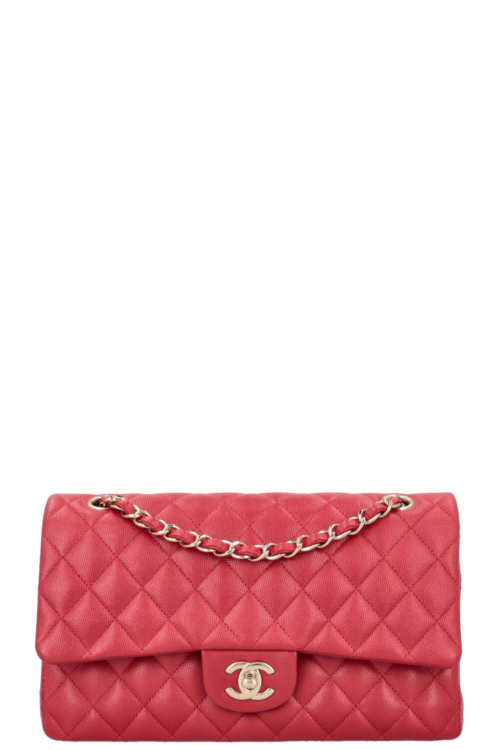 CHANEL Medium Double Flap Bag Caviar Red