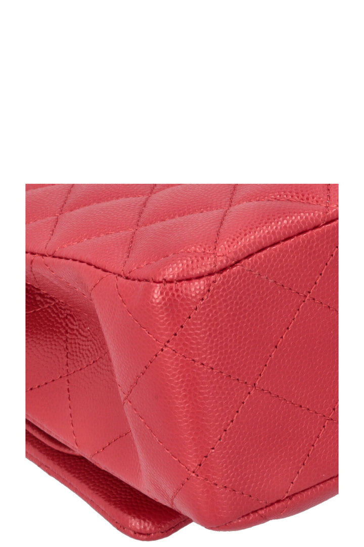 CHANEL Medium Double Flap Bag Caviar Red
