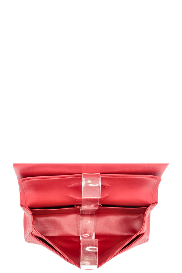 CHANEL Medium Double Flap Bag Caviar Red