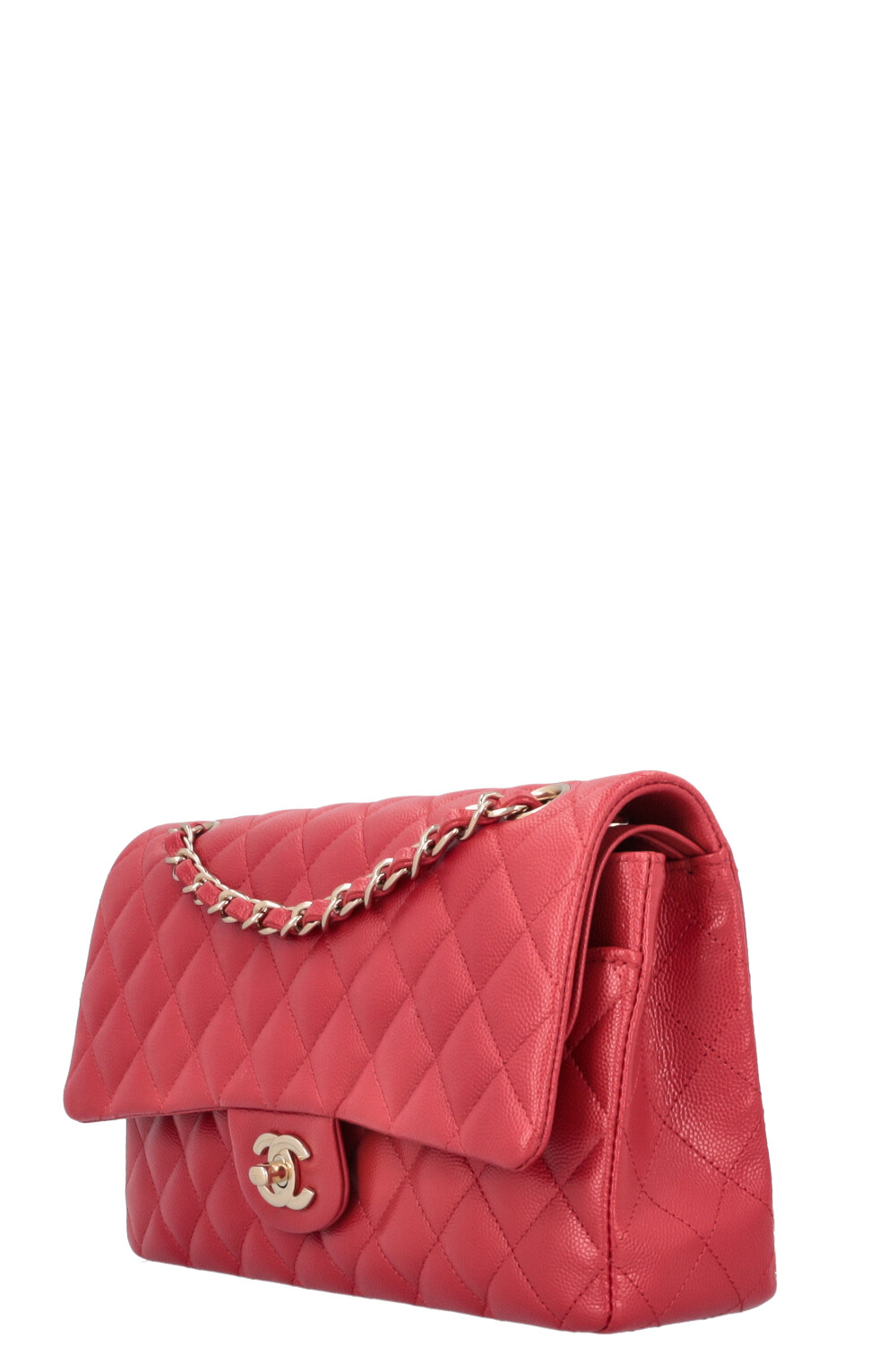 CHANEL Medium Double Flap Bag Caviar Red