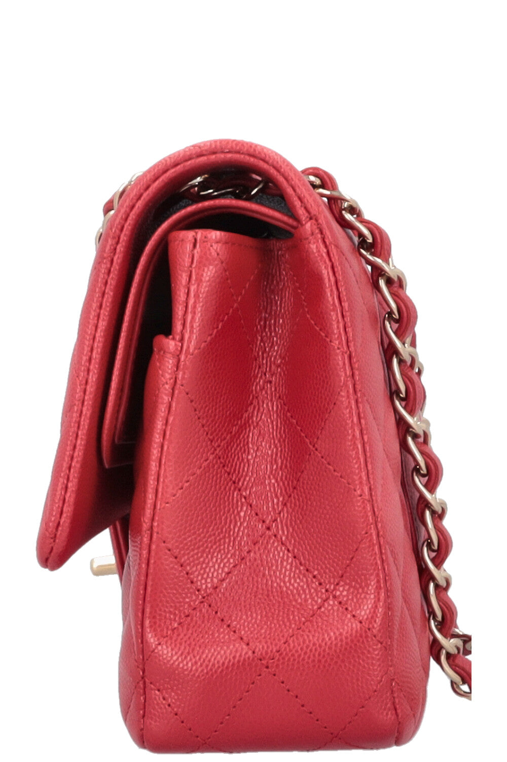 CHANEL Medium Double Flap Bag Caviar Red