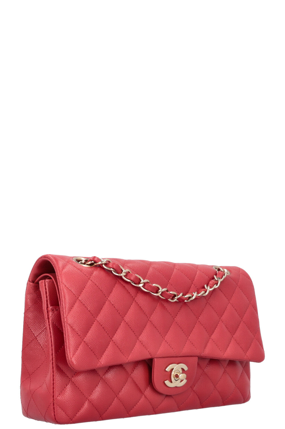 CHANEL Medium Double Flap Bag Caviar Red